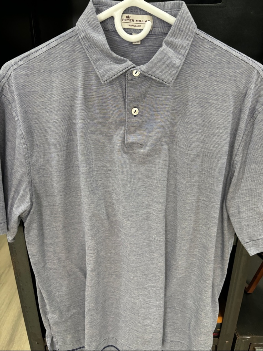 Peter Millar Heather Light Blue Short-Sleeve Polo - 100% Cotton